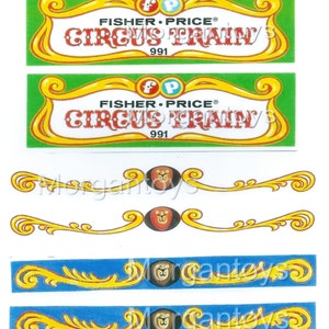 Vintage Fisher-Price Circus Train Replacement Lithos #991 (Lithographs, decals, stickers)