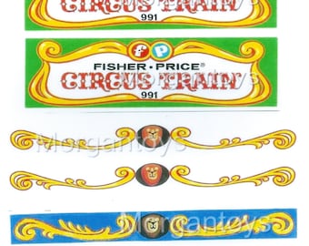 Vintage Fisher-Price Circus Train Replacement Lithos #991 (Lithographs, decals, stickers)