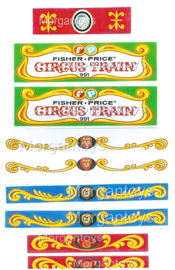 VINTAGE FISHER PRICE LITTLE PEOPLE 994 CAMPER REPLACEMENT LITHOS STICKERS DECALS