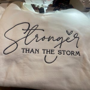 Stronger than the storm embroidery
