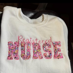 Glitter sequins nurse shirt