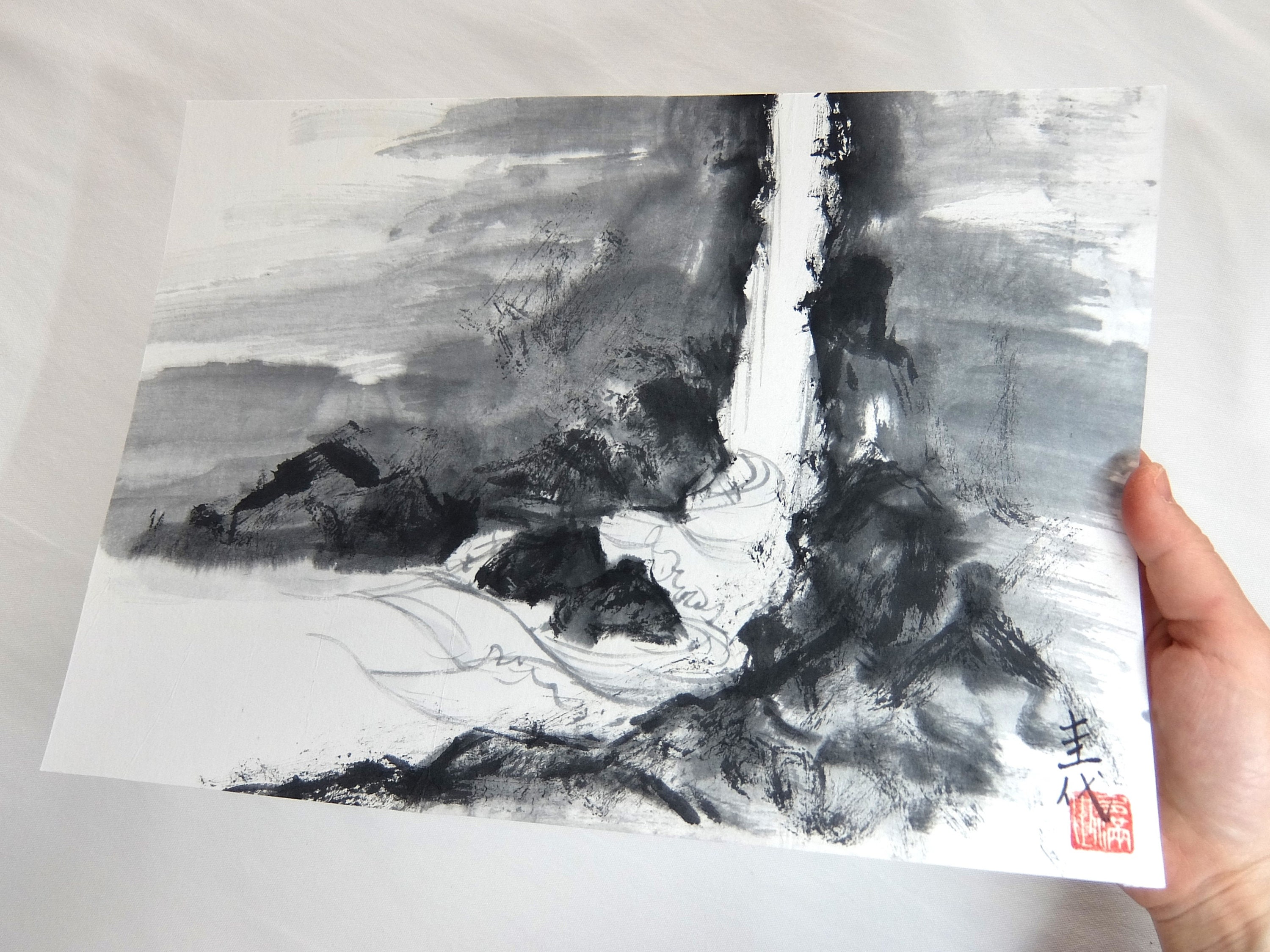 屏風　Sumi-e a painting in black ＆white il_fullxfull.4909984955_gqd4.jpg