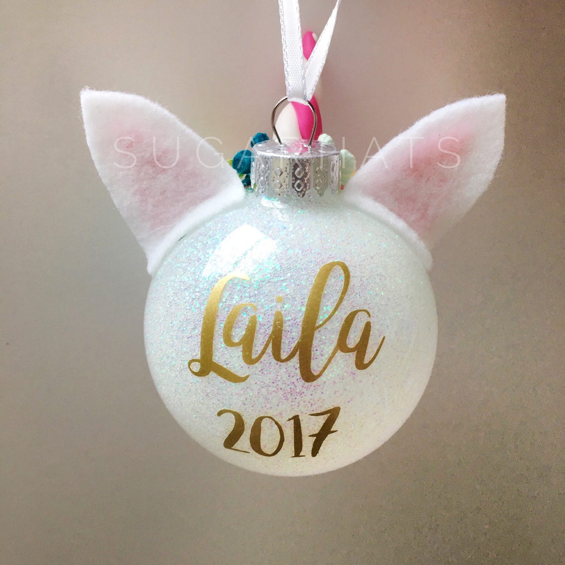 Unicorn Christmas Ornament Personalized Christmas Ornament Etsy