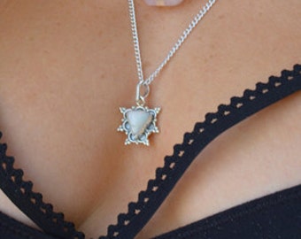 Moonstone pendant  - Silver Necklace