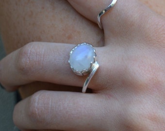 MOONSTONE -Imagine - Sterling Silver Handcrafted Moonstone Ring - unique ring - silver rings gold rings - natural moonstone