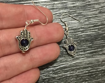 Hamsa  - gemstone earrings