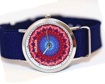 WATCH - Coral Coast- Kaleidoscope Mandala style watch -Boho watch- hirode