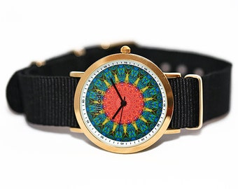 WATCH -Setting Sun - Kaleidoscope Mandala style watch