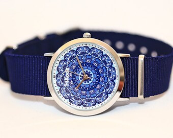 yin yang watch - bohemian watch - Be yang - Kaleidoscope Mandala style watch