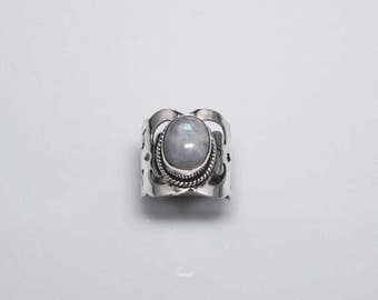 Broderie Moonstone silver ring – moonstone ring _ boho ring