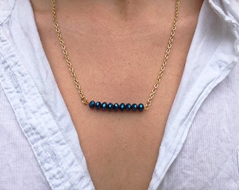 Crystal bar necklace