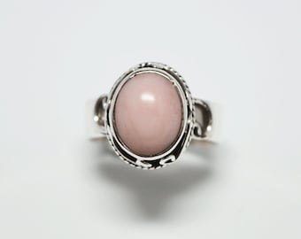 Pink Opal Ring - bohemian ring - Sterling Silver