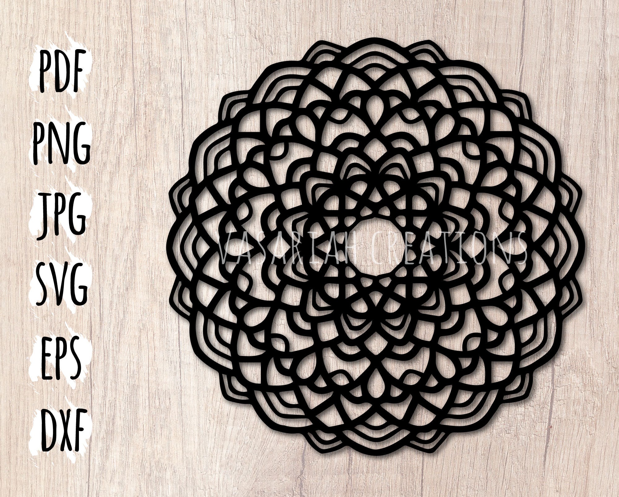 Download Svg Mandala Design Hand Drawn Paper Cut Template Printable Etsy