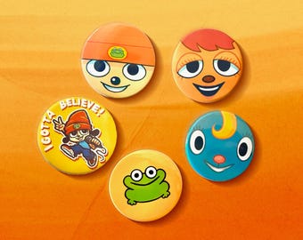 PaRappa the Rapper inspired Button Badges