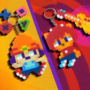 PaRappa and Lammy Bead Sprite Keychains | Um Jammer Lammy inspired