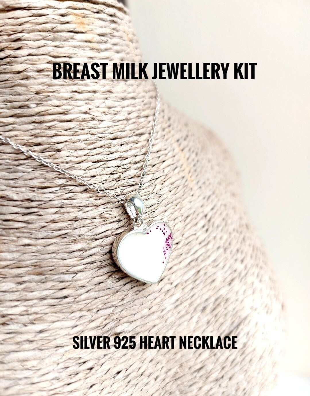 DIY Breast Milk Jewelry Kit: Sterling Silver Heart Necklace - Etsy