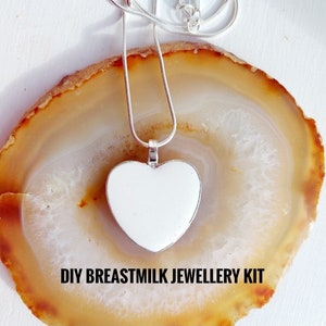 DIY Breast Milk Jewelry Kit: Heart Pendant Necklace, New Mum Gift