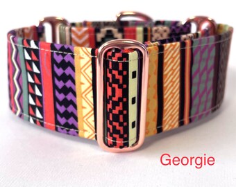 Aztec Martingale Collar, Greyhound Collar, Whippet Collar, Sighthound Collar, Lurcher Collar, Large Breed Collar, Saluki Collar, Pet Gift