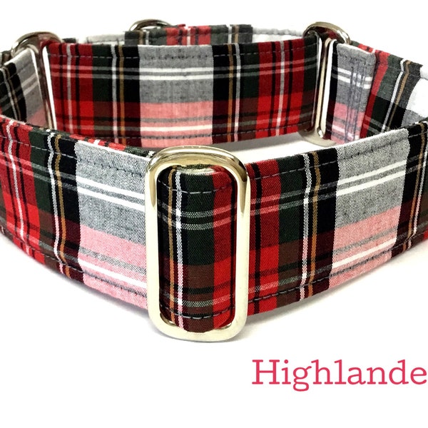 Scottish Tartan Martingale Collar, Greyhound Collar, Whippet Collar, Lurcher Collar, Saluki Collar, Galgo Collar