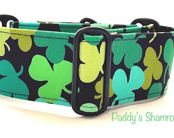 Shamrock  Martingale  , Greyhound Collar , Whippet Collar , Lurcher Collar , Sighthound Collar,Collar,Galgo collar, irish, st patricks day