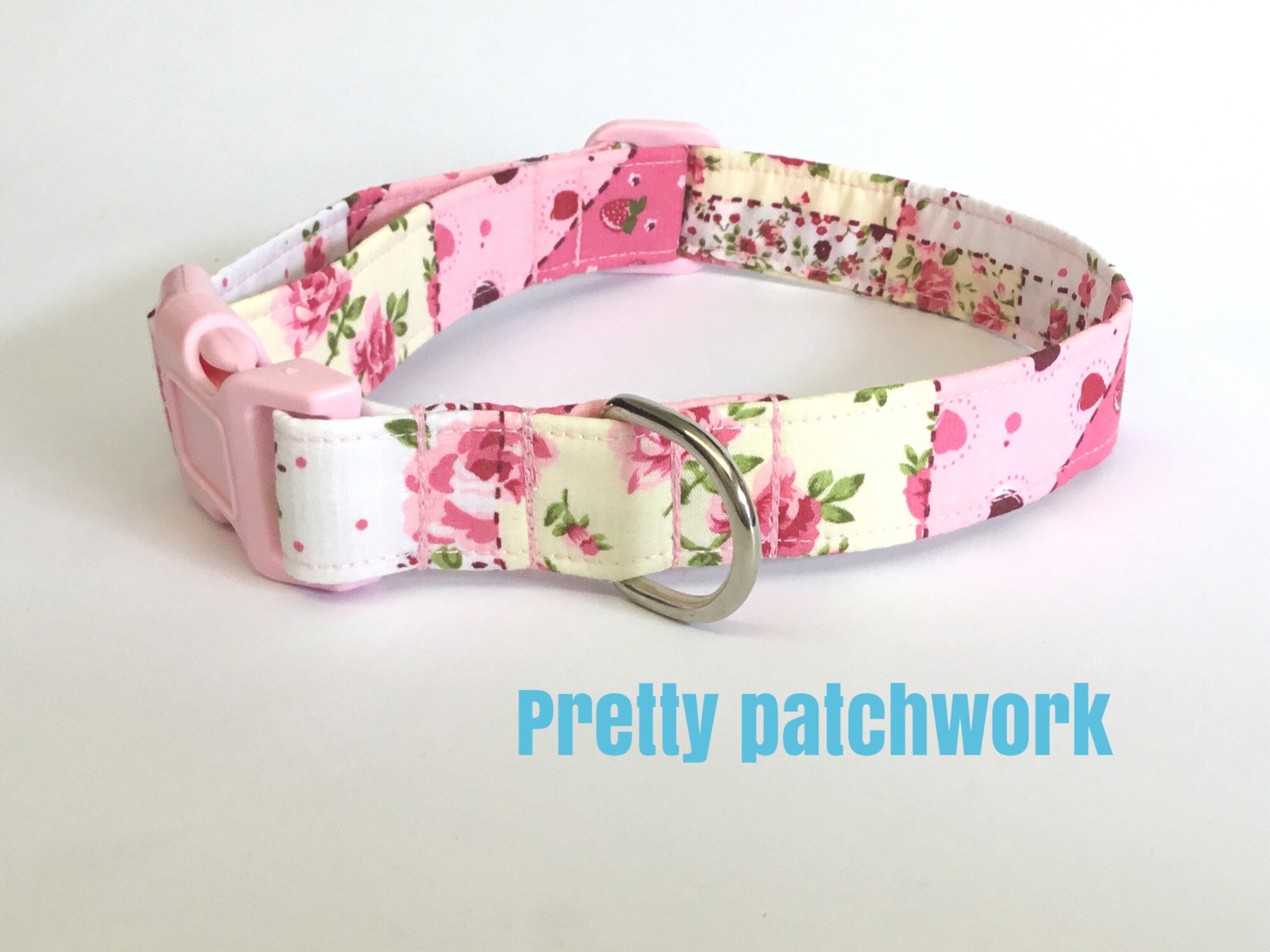 Pink Patchwork Dog Collar Girly Dog Collar Pretty Dog Etsy