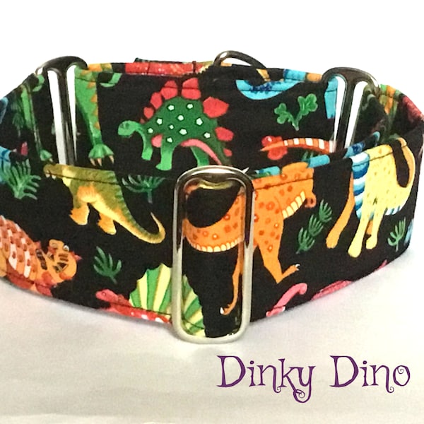 Dinosaur Martingale Collar, Greyhound Collar, Whippet Collar, Sighthound Collar, Large Breed Collar, Lurcher Collar, Saluki Collar