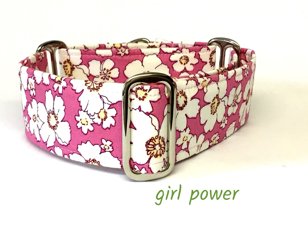 Pink Daisy Martingale Dog Collar Greyhound Collar Whippet Etsy UK