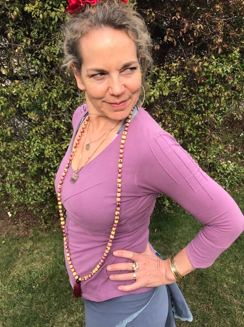 ORGANIC Yoga Blouse Purple Yoga Top Organic Clothing Bikram Etsy