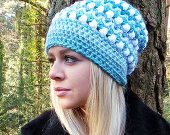 SKY FALL CROCHET Hat Pattern  Slouch hat pattern, Womens hat pattern, Pom pom crochet hat pattern Slouch Beanie crochet pattern Hat pattern