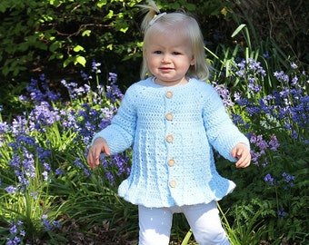 CARDIGAN CROCHET PATTERN - Little Bell Cardie - Crochet Pattern includes Photo Tutorial, 9 Sizes - Newborn up to 8 years Baby, Child Pattern