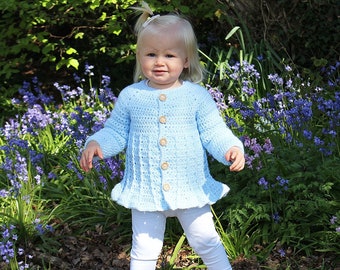 CROCHET CARDIGAN PATTERN - Little Bell Cardie - Crochet Pattern includes Photo Tutorial, Sizes Newborn up to 8 years, Baby, Child Pattern