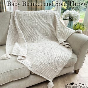 SAMPLER BLANKET Crochet Pattern - Easy Baby Blanket & Sofa Throw PDF