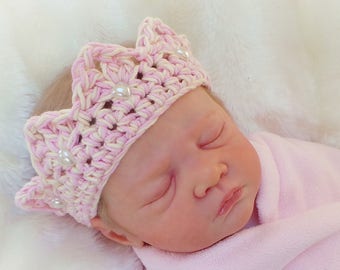 CROCHET CROWN PATTERN - Coronation Crown - 8 sizes - Crown Crochet Pattern - Newborn Crown - Photo Prop Crown, Christmas Crochet Crown