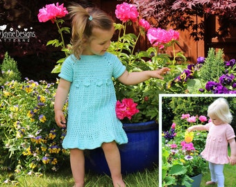 CROCHET DRESS PATTERN - 7 sizes ! Baby up to 6 years - Little Bell Dress and Top crochet pattern, Beautiful colour Photo Tutorial included!