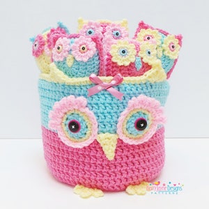 KERRY'S OWL BASKET and Owlets Crochet Pattern Crochet Amigurumi Owls Pattern A Basket full of Owlets Owl Toy Crochet Pattern and Tutorial image 1