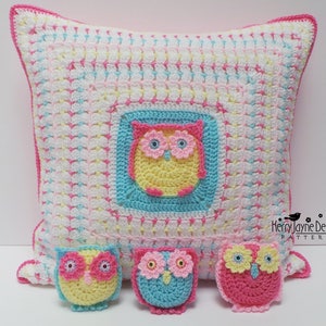 NURSERY OWL PILLOW Crochet Pattern Crochet Owl Pillow Pattern Owl Toy crochet Pattern Owl Amigurumi crochet Pattern Kerry Jayne designs Pdf