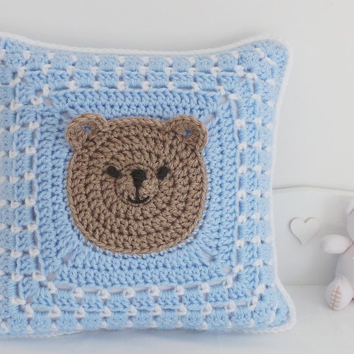 BEAR PILLOW CROCHET Pattern Chunky Teddy Bear Pillow Easy Etsy