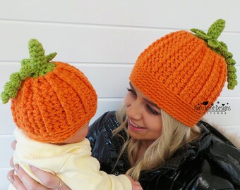 PLAYFUL PUMPKIN hat USA Crochet Pattern Halloween Hat Crochet pattern Crochet Pumpkin Hat Pattern 6 sizes Baby Toddler Child Teen Women Mens