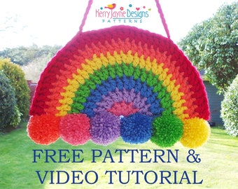 RAINBOW CROCHET PATTERN Free Pattern, Easy Rainbow Crochet Pattern - Step by step photo tutorial and free video, Perfect for beginners too !