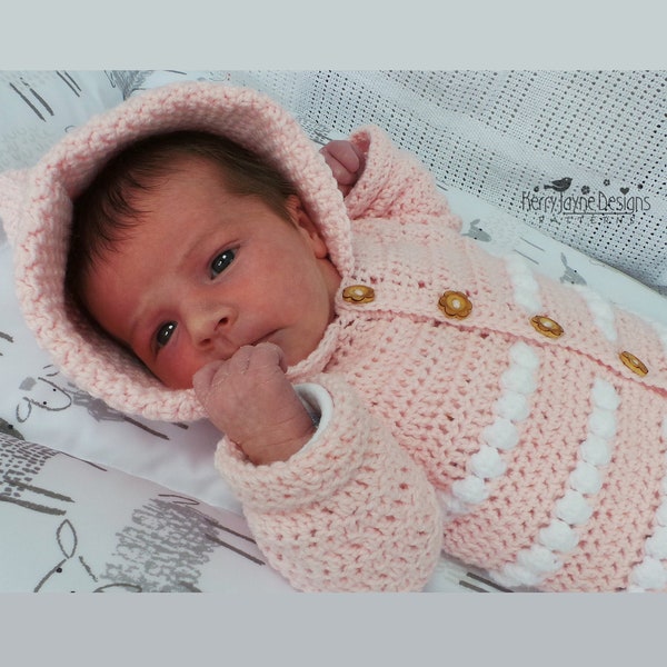 Hooded Jacket Crochet Pattern - My First Hoodie - Baby Jacket Pattern, Unisex Hooded Baby Cardigan, Photo Tutorial, 5 Sizes up to 2 years