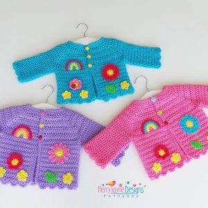 CROCHET PATTERN Baby cardigan Crochet Pattern, Freedom Jacket, Photo Tutorial, Sizes 3-6 M, 6-12 M, 1-2 Y, 2-3 Y, 3-4 Y, 5-6 Y, 7-8 Y PDF