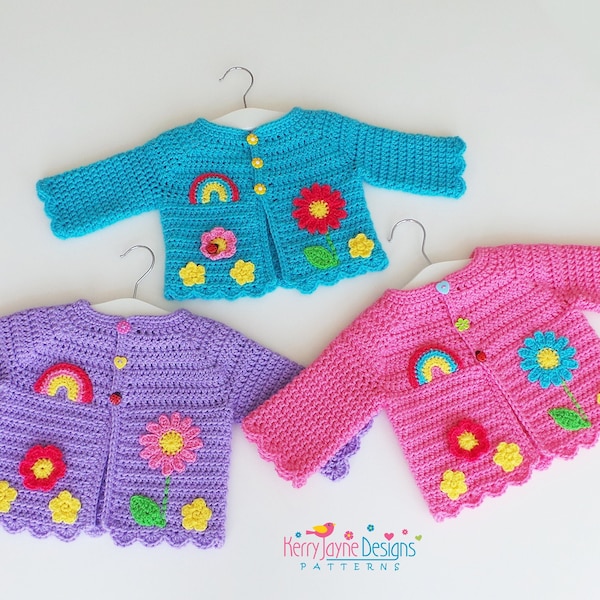 CROCHET PATTERN Baby cardigan Crochet Pattern, Freedom Jacket, Photo Tutorial, Sizes 3-6 M, 6-12 M, 1-2 Y, 2-3 Y, 3-4 Y, 5-6 Y, 7-8 Y PDF