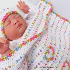 Gehäkelte Baby Decke Muster, LOVE U LOTS .. wie Jelly Tots Gehäkelte Decke Muster, Love you Lots wie Jelly Tots, Baby Blanket Pattern UK Bild 2