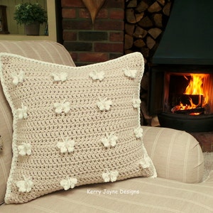 CROCHET PILLOW Pattern Butterfly pillow pattern Crochet Butterfly cushion Chunky crochet pillow pattern image 1