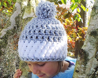 CHILD'S CROCHET HAT Pattern Child Nordic Snow hat pattern Child sizes Bobble hat pattern Girls hat pattern Childs Pom Pom Hat Boys N0. 22a