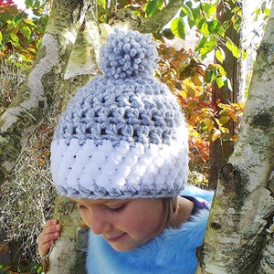 CHILD'S CROCHET HAT Pattern Child Nordic Snow hat pattern Child sizes Bobble hat pattern Girls hat pattern Childs Pom Pom Hat Boys N0. 22a image 1