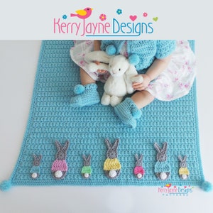 CROCHET BLANKET PATTERN Bunny Parade Blanket Crochet pattern Includes Tutorials for Blanket and Two Bunny sizes Instant Pdf Pattern image 5