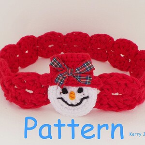 CROCHET HEADBAND PATTERN Snowman headband pattern Christmas crochet pattern 8 sizes Crochet snowman pattern Baby headband pattern Usa No1A image 3