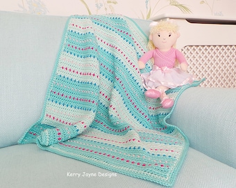 Crochet Baby Blanket Pattern - Dinky Dot pattern Quick baby blanket crochet pattern Soft and cosy blanket Beginners crochet blanket Pattern