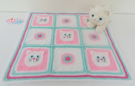 CAT BLANKET CROCHET Pattern Crochet Baby Blanket Pattern Crochet Blanket Pattern for Cat Lovers Includes Step by Step Photo Tutorial Etsy Canada